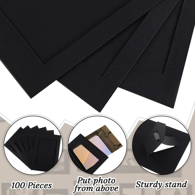 Alt view image 3 of 7 - 100 Pcs 4 x 6 In Paper Picture Frames Bulk Standing Photo Frame Back to School Gifts, With Easel Stand, Cardboard Picture Arts, DIY Family Art Craft Decoration, Wedding Photos Display