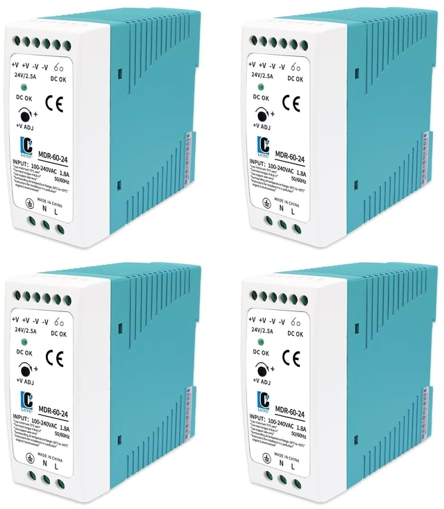 Main image of DIn Rail DC 24V Switching Power Supply MDR 60W Rail Type(Input:100-240VAC,Output:24VDC,50/60HZ) Switch Converter (24V 2.5A)(4)