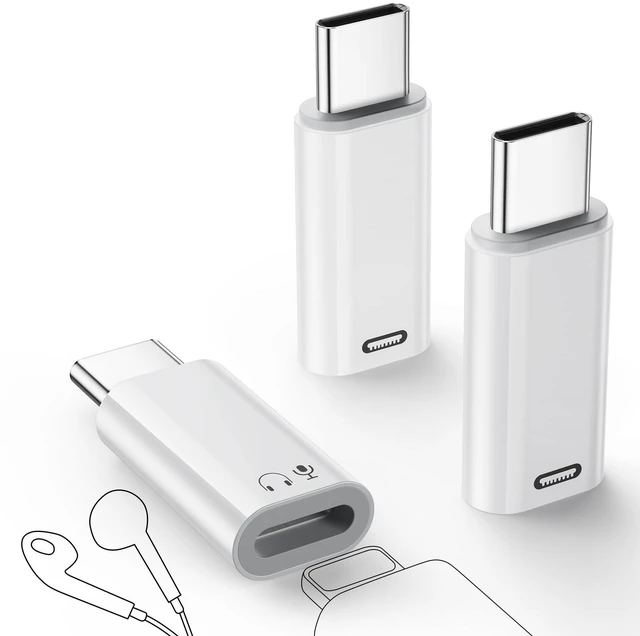 Main image of Lightning to USB C Adapter Set (Charging Adapter×2+Headphone Adapter×1) 27W Fast Charging Lightning to USBC Adapter with 3A Limit ×2, 48kHz/16bit Hi-Fi Audio Headphone Adapter with Line Control ×1