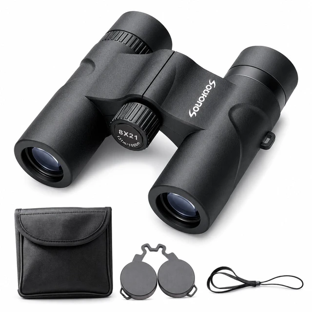 Main image of 8x21 Compact Binoculars for Adults BAK4 Prism High Powered 21mm Eyepieces BAK4 Prism, FMC Optics 262ft Wide View Waterproof 6.3oz Lightweight Bird Watching Hiking Travel Concerts Gift