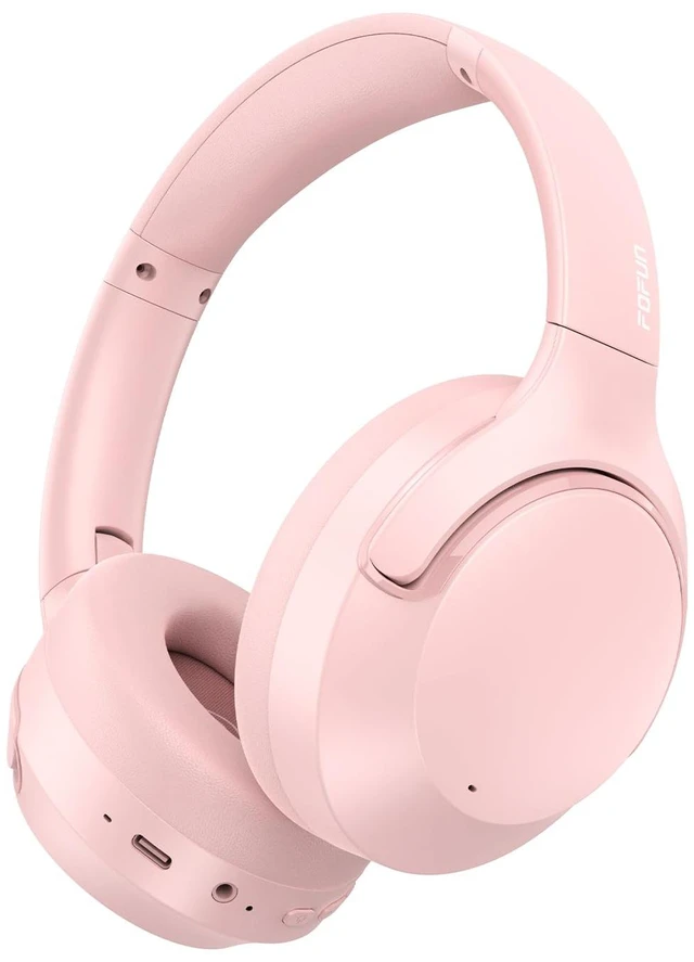 Main image of Active Noise Cancelling Headphones, 65H ANC Playtime Wireless Bluetooth Custom EQ Headphones with Mic, Bluetooth 6.0, Hi-Res Audio, Transparency Mode, Cat Ears Headsets,Commute/Travel/Pink