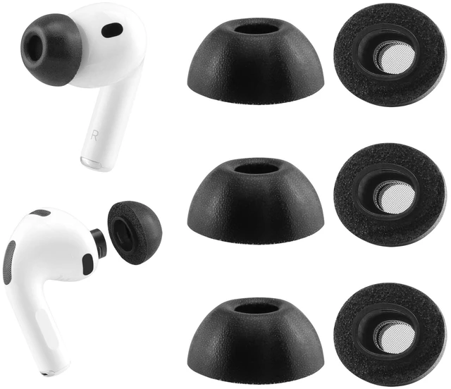 Main image of Replacement Memory Foam Ear Tips for AirPods Pro 3 Earbuds (L) 3 Pairs (Black, Large), Ultimate Comfort, Compatible with AirPods Pro 3rd Generation 2025