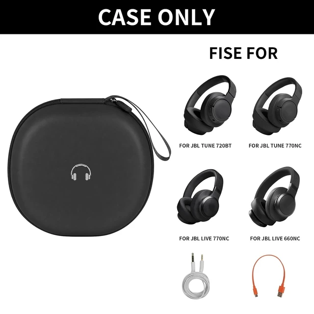 Alt view image 2 of 7 - Headphone Case for JBL Tune 770NCfor JBL Live, 770NC, 660NC, 650B Adjustable Divider, Cable Space and Carry Handle for Commuting, Gym and Travel, Students and Music Lovers - Grey Inside