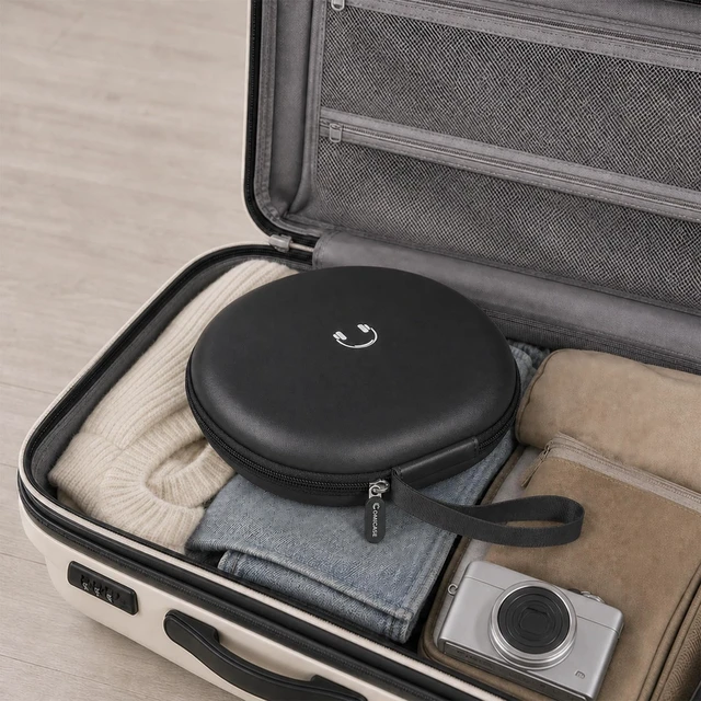 Alt view image 7 of 7 - Headphone Case for JBL Tune 770NCfor JBL Live, 770NC, 660NC, 650B Adjustable Divider, Cable Space and Carry Handle for Commuting, Gym and Travel, Students and Music Lovers - Grey Inside