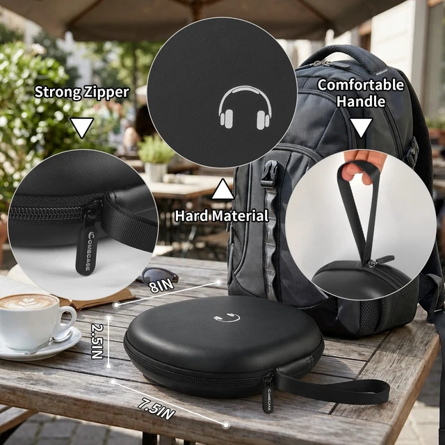 Alt view image 5 of 7 - Headphone Case for JBL Tune 770NCfor JBL Live, 770NC, 660NC, 650B Adjustable Divider, Cable Space and Carry Handle for Commuting, Gym and Travel, Students and Music Lovers - Grey Inside