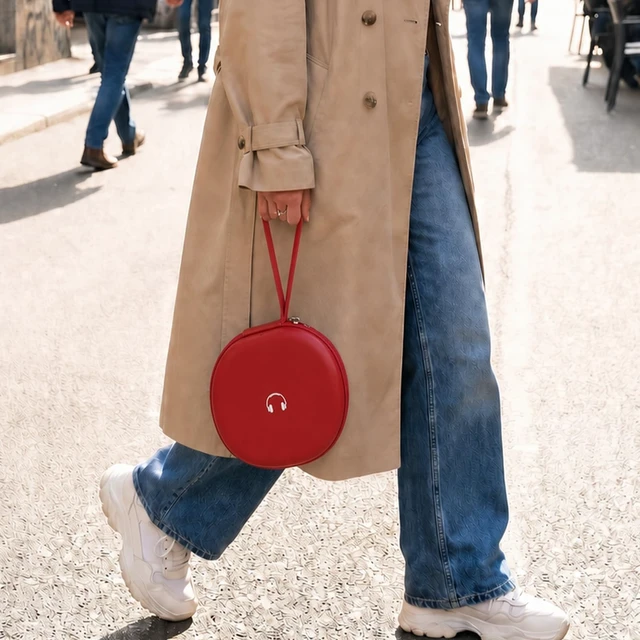 Alt view image 6 of 7 - Headphone Case for JBL Tune 770NCfor JBL Live, 770NC, 660NC, 650B Adjustable Divider, Cable Space and Carry Handle for Commuting, Gym and Travel, Students and Music Lovers, Case Only - Red