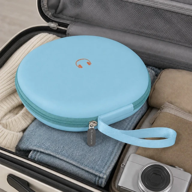 Alt view image 6 of 7 - Headphone Case for JBL Tune 770NCfor JBL Live, 770NC, 660NC, 650B Adjustable Divider, Cable Space and Carry Handle for Commuting, Gym and Travel, Students and Music Lovers, Case Only - Blue