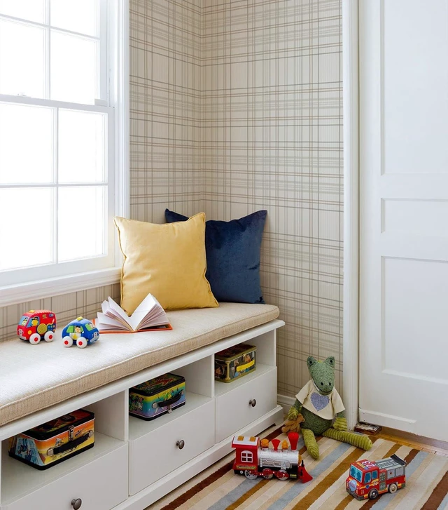 Alt view image 5 of 7 - Peel and Stick Wallpaper Check Plaid Boho Neutral - Self Adhesive Waterproof Vinyl Wallpaper for Walls, Kitchen Backsplash, Bathroom, Bedroom, Rentals (Light, 17.3" X 118.11")