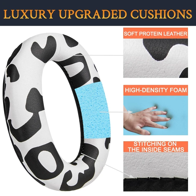 Alt view image 3 of 4 - Replacement Earpads Cushions for Sony WH-1000XM2 (WH1000XM2) & MDR-1000X (MDR1000X) Headphones, Ear Pads with Noise Isolation Foam, Added Thickness (Snow Leopard)