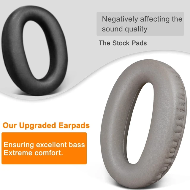 Alt view image 6 of 7 - Replacement Earpads Cushions for Sony WH-1000XM2 (WH1000XM2) & MDR-1000X (MDR1000X) Headphones, Ear Pads with Noise Isolation Foam, Added Thickness (Gold)