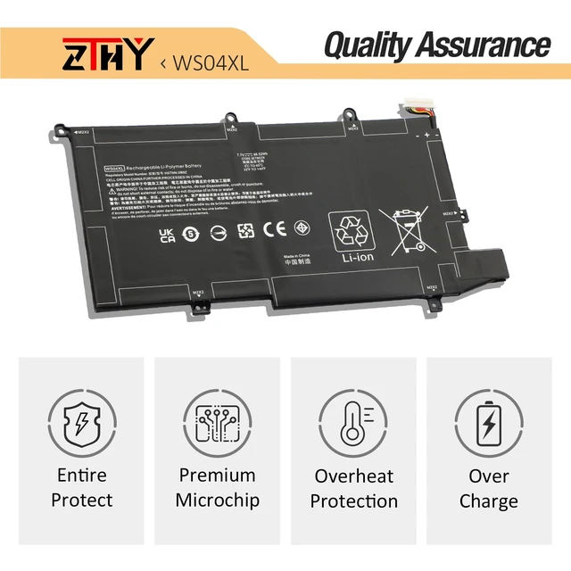 Alt view image 5 of 7 - WS04XL Laptop Battery Replacement for HP Spectre X360 14-EA000 14T-EA000 14-EA0510la 14-EA0007NA 14-EA0023DX 14-ea0378ng 14-EA0002NI 14-EA0520NA L97352-2D1 L97357-005 WS04066XL 66.52Wh 4Cell