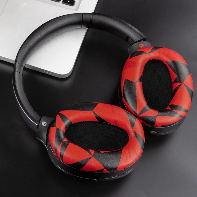 Alt view image 7 of 7 - Replacement Earpads Cushions for Sony WH-1000XM2 (WH1000XM2) & MDR-1000X (MDR1000X) Headphones, Ear Pads with Noise Isolation Foam, Added Thickness (Red Storm)
