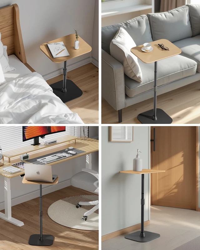 Alt view image 4 of 6 - Floor Laptop Stand for Bed,Laptop Table, Small & Portable Standing Desk with Adjustable Height 26.7"-36.62", Quick Installation for Office,Conference Room,Living Room,Home Office,Bed/Sofa Side