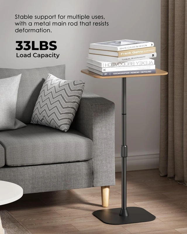Alt view image 6 of 6 - Floor Laptop Stand for Bed,Laptop Table, Small & Portable Standing Desk with Adjustable Height 26.7"-36.62", Quick Installation for Office,Conference Room,Living Room,Home Office,Bed/Sofa Side