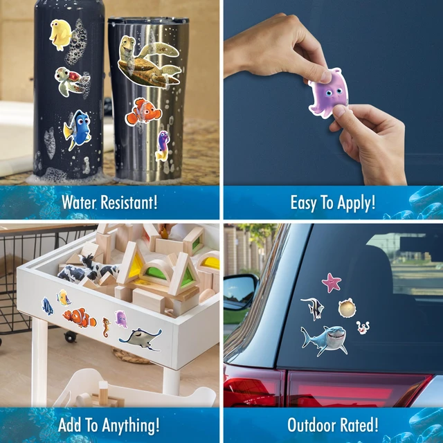 Alt view image 2 of 7 - Disney Finding Nemo Decals - Set of 17 Value Pack Vinyl Stickers for Car Laptop Computer Kids Water Bottle Outdoor Waterproof