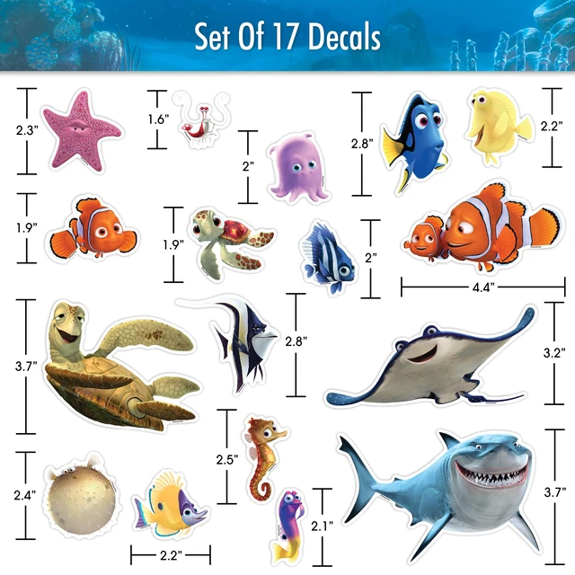 Alt view image 3 of 7 - Disney Finding Nemo Decals - Set of 17 Value Pack Vinyl Stickers for Car Laptop Computer Kids Water Bottle Outdoor Waterproof