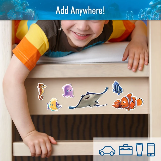 Alt view image 5 of 7 - Disney Finding Nemo Decals - Set of 17 Value Pack Vinyl Stickers for Car Laptop Computer Kids Water Bottle Outdoor Waterproof