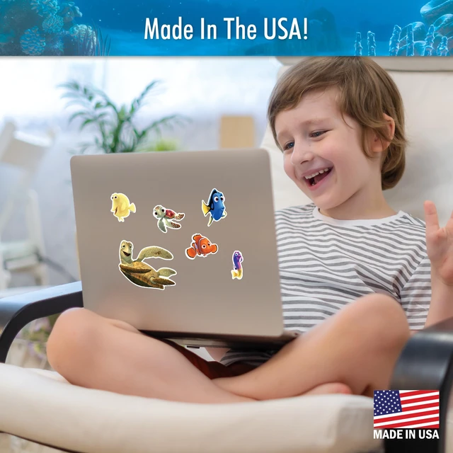 Alt view image 7 of 7 - Disney Finding Nemo Decals - Set of 17 Value Pack Vinyl Stickers for Car Laptop Computer Kids Water Bottle Outdoor Waterproof