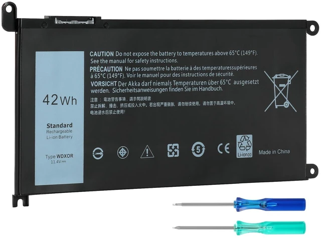 Main image of 42WH WDX0R Replacement Laptop Battery for Dell Inspiron 13 15 5000 7000 Series 5567 5570 7378 7573 7579 5565 5379 5378 Latitude 3390 3190 Vostro 5468 5568 P69G P58F 3CRH3 11.4V
