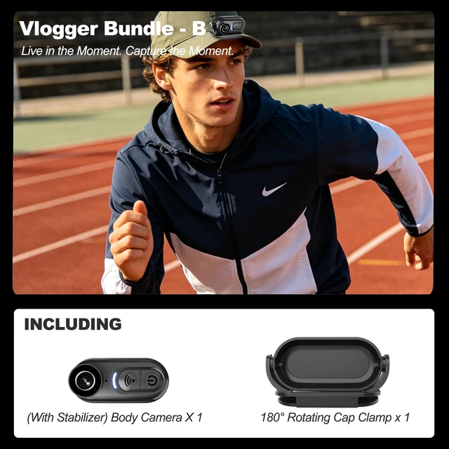 Alt view image 3 of 7 - 4K Mini Body Camera Wearable - 64GB Magnetic Thumb-Size Action Cam, 6-Axis Stabilization, Audio/Video Recording, Hands-Free POV for Vloggers, Hikers, Workers, Cycling, Travel & Daily Use