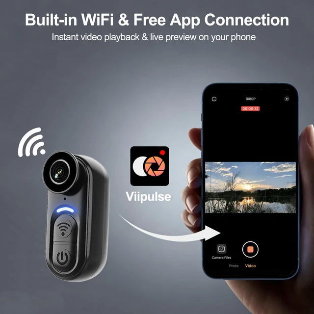 Alt view image 7 of 7 - 4K Mini Body Camera Wearable - 64GB Magnetic Thumb-Size Action Cam, 6-Axis Stabilization, Audio/Video Recording, Hands-Free POV for Vloggers, Hikers, Workers, Cycling, Travel & Daily Use