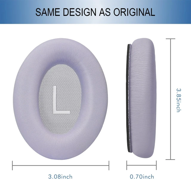 Alt view image 6 of 7 - Ear Pads Replacement for Bose QC45 & QC SE Headphones, Chilled Lilac Earpads Ear Cushions for Bose QuietComfort 45 & Quiet Comfort SE, Softer Protein Leather, Noise Isolation Memory Foam