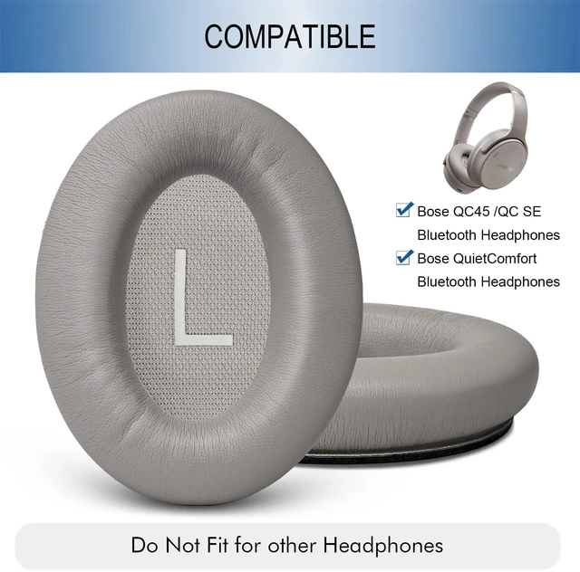 Alt view image 2 of 7 - Ear Pads Replacement for Bose QC45 & QC SE Headphones, Sandstone Earpads Ear Cushions for Bose QuietComfort 45 & Quiet Comfort SE, Softer Protein Leather, Noise Isolation Memory Foam
