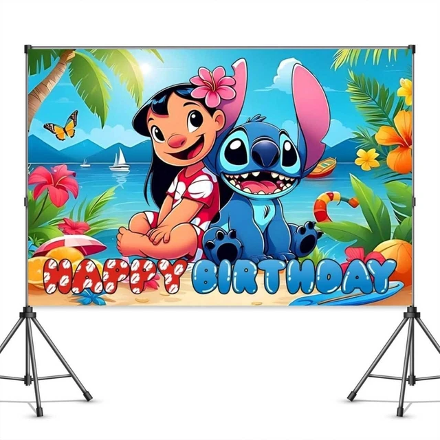 Main image of Stitch Movie Birthday Party Decorations, Happy Birthday Banner Backdrop for Birthday Party Supplies