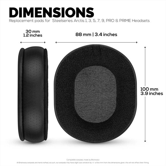 Alt view image 5 of 7 - Hybrid Earpads for Steelseries Arctis 1, 3, 5, 7, 9, PRO & PRIME Headsets - Thicker Memory Foam, Comfier & Long Lasting, By