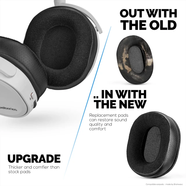 Alt view image 7 of 7 - Hybrid Earpads for Steelseries Arctis 1, 3, 5, 7, 9, PRO & PRIME Headsets - Thicker Memory Foam, Comfier & Long Lasting, By