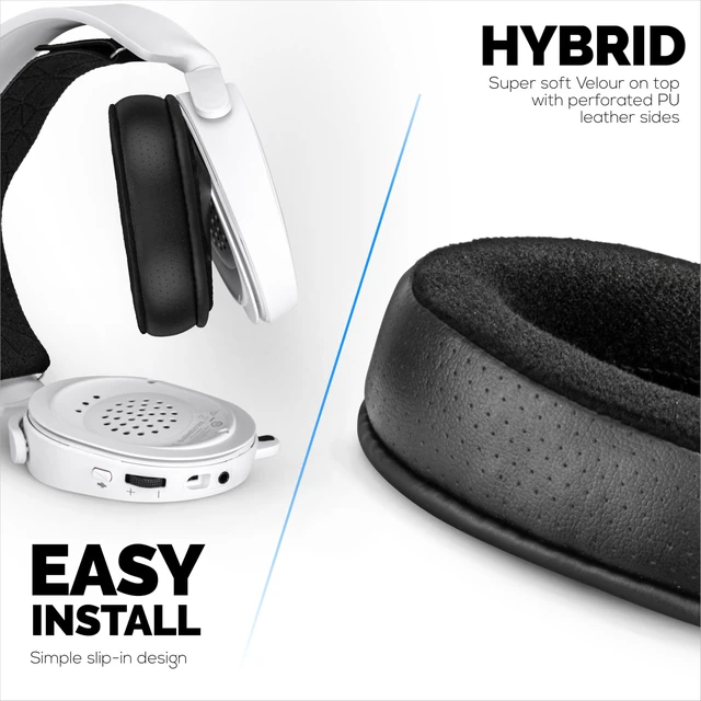 Alt view image 4 of 7 - Hybrid Earpads for Steelseries Arctis 1, 3, 5, 7, 9, PRO & PRIME Headsets - Thicker Memory Foam, Comfier & Long Lasting, By