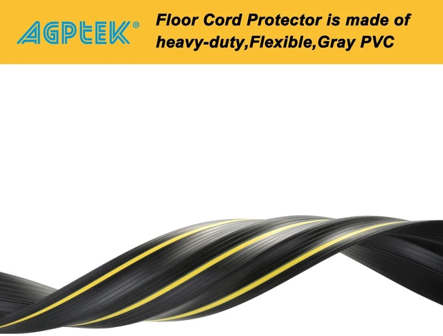 Alt view image 4 of 7 - Heavy Duty Floor Cable Cover, 10ft 3-Channel Cord Protector 0.93in Mid Channel, Holds Cords Wires, Office Home Outdoor, Anti-trip, PVC Rubber, Floor Cord Cover, Heavy Duty Protection