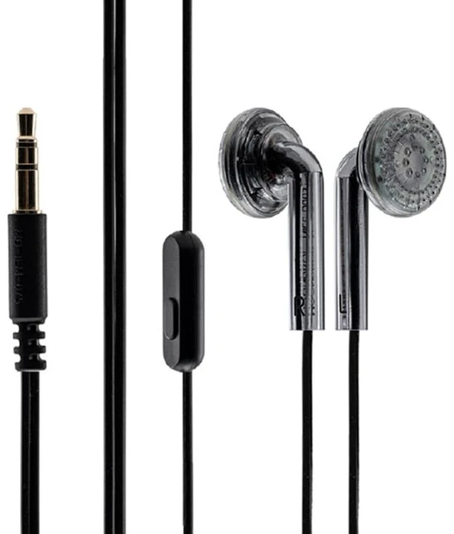 Main image of Nice Buds Flat-Headed Earbuds with 3.5mm Stereo Plug (Black Transparent with Mic)