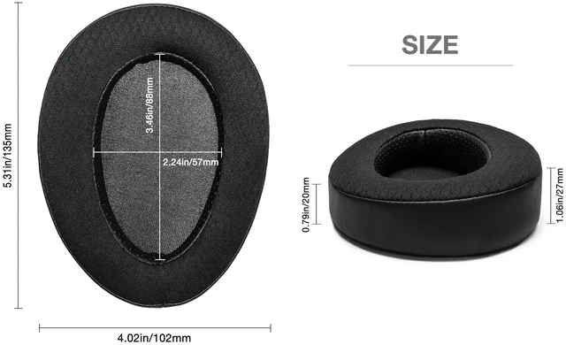 Alt view image 4 of 7 - Memory Foam Cushion Ear Pads Compatible with Hifiman Arya Ananda Edition XS X HE1000se HE1000 V2 Jade II Headphone Replacement EarPads (Polyester Hybrid)