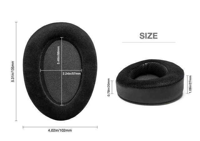 Alt view image 4 of 7 - Memory Foam Cushion Ear Pads for Hifiman Arya Ananda Edition XS X HE1000se HE1000 V2 Jade II Headphone Replacement EarPads (Elite Velour Hybrid)