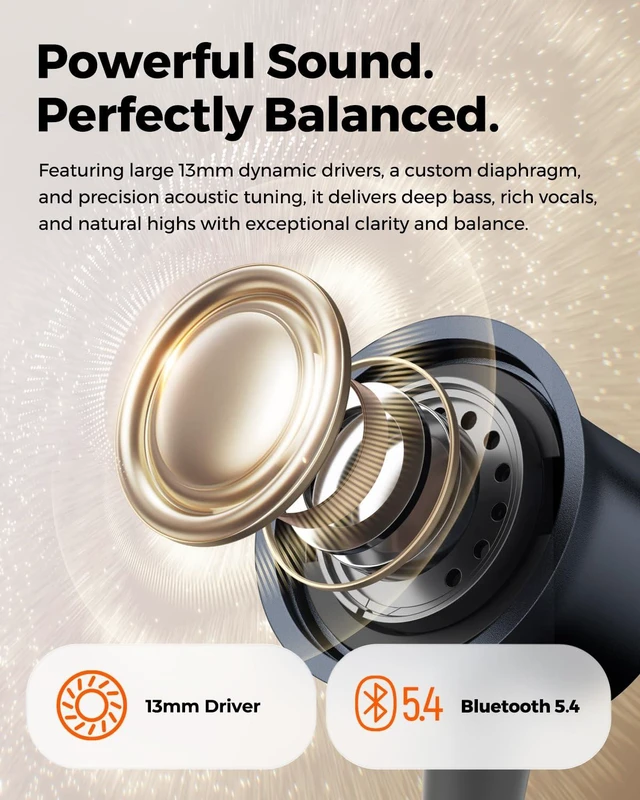 Alt view image 4 of 7 - F3 Neckband Headpones, Active Noise Cancelling Wireless Earbuds Magnetic Bluetooth Sports Earphones, -40dB ANC, Spatial Audio, Dual Connection, 34 Hours of Playtime, Workout, Commute