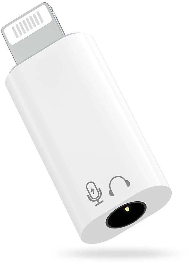 Main image of Lightning to 3.5mm Headphone Jack Adapter, with Call & in-line Control Cable-free Direct-plug Adapter, Support Microphone & In-Line Control, Smart DAC Chip, For iPhone 14/13/12/11/iPad