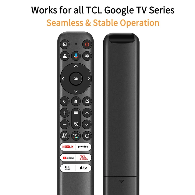 Alt view image 3 of 6 - RC813 Voice Remote Control, Universal for TCL Google TV, Replacement Remote Compatible with TCL QM8 QM7 S5 S4 S3 Q7 Q6 Q5 4K UHD HDR LED QLED QD-Mini LED Full-HD Smart TVs