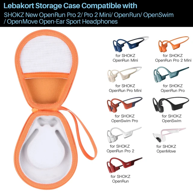 Alt view image 3 of 7 - Storage Case Compatible with SHOKZ New OpenRun Pro 2/ Pro 2 Mini/OpenRun/OpenSwim/OpenMove Open-Ear Sport Headphones