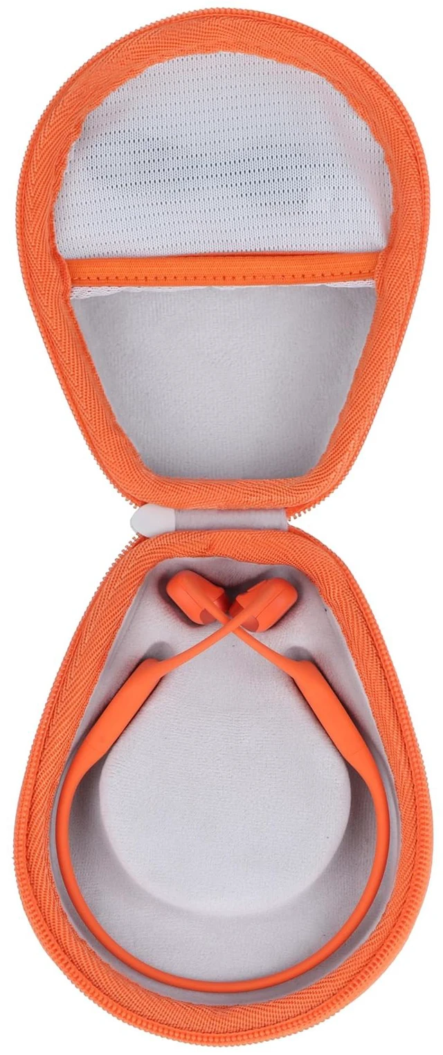 Main image of Storage Case Compatible with SHOKZ New OpenRun Pro 2/ Mini/OpenRun 1/ OpenSwim/OpenMove Open-Ear Sport Headphones (Gray+ Orange Case)