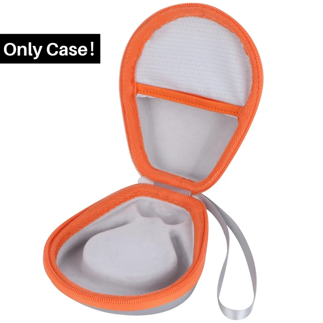 Alt view image 2 of 7 - Storage Case Compatible with SHOKZ New OpenRun Pro 2/ Mini/OpenRun 1/ OpenSwim/OpenMove Open-Ear Sport Headphones (Gray+ Orange Case)