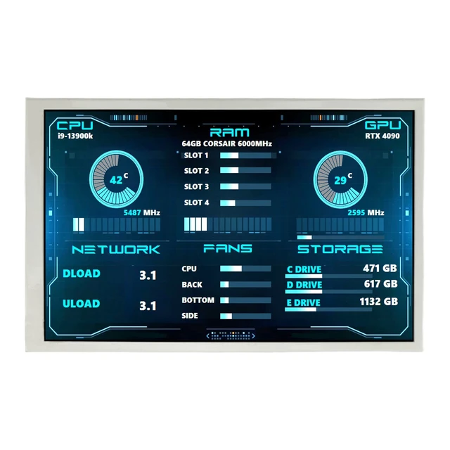 Alt view image 2 of 7 - 7'' IPS 1280x800 White LCD Monitor with Mini H/D Video Input Small Screen as Secondary Display for Laptop Computer PC Case