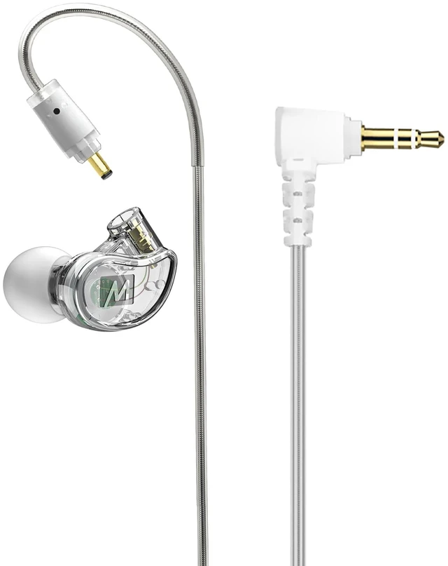 Main image of M6 Single Side in Ear Earbud, Left Side, One Wired Earphone with 51" Cable, Secure Fit Moldable Earhook, & 3.5 mm Plug, Stereo-to-Mono, for Driving, Cycling, & More (Bulk Packaging, Clear)