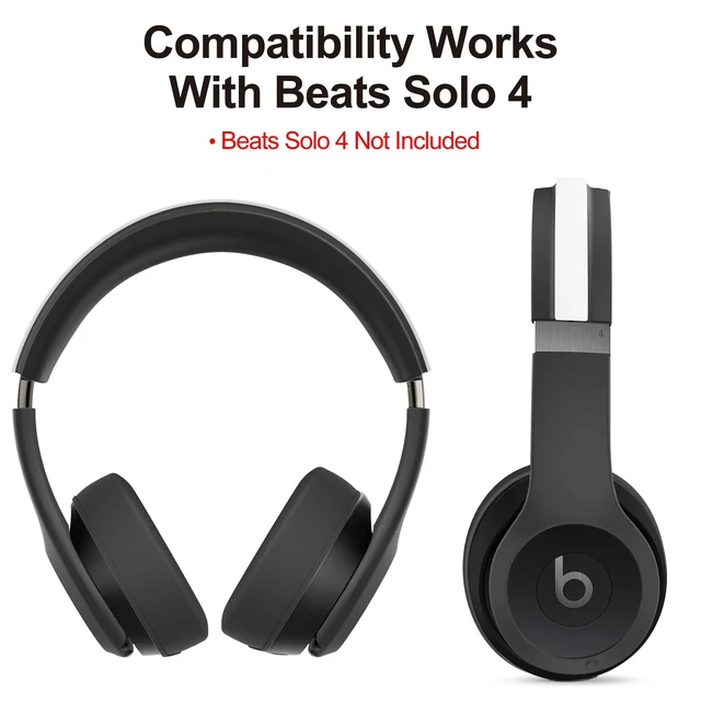 Alt view image 2 of 7 - 3 in 1 Silicone Case for Beats Solo 4 Headphones, Protective Silicone Covers for Beats Solo 4 Shell/Ear Pad/Headband Cover, Accessories Silicone Skin Protector for Beats Solo4 - Black
