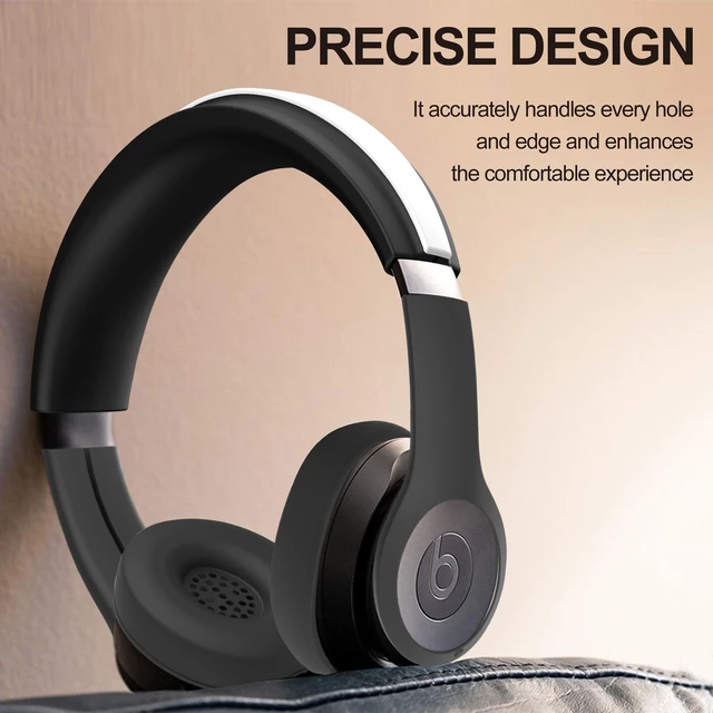 Alt view image 5 of 7 - 3 in 1 Silicone Case for Beats Solo 4 Headphones, Protective Silicone Covers for Beats Solo 4 Shell/Ear Pad/Headband Cover, Accessories Silicone Skin Protector for Beats Solo4 - Black