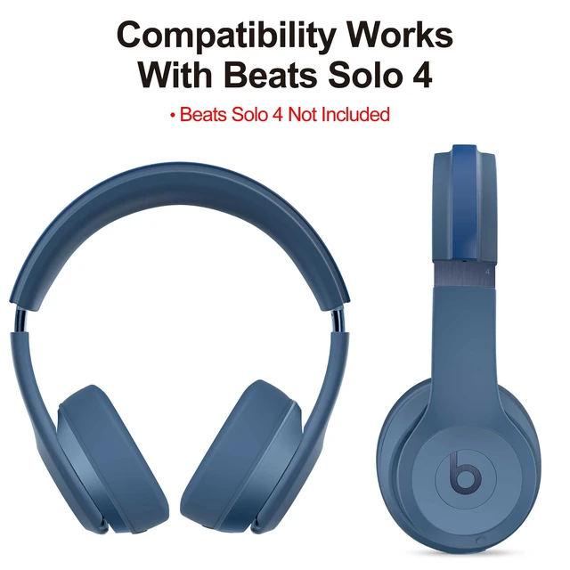 Alt view image 2 of 7 - 3 in 1 Silicone Case for Beats Solo 4 Headphones, Protective Silicone Covers for Beats Solo 4 Shell/Ear Pad/Headband Cover, Accessories Silicone Skin Protector for Beats Solo4 -Blue