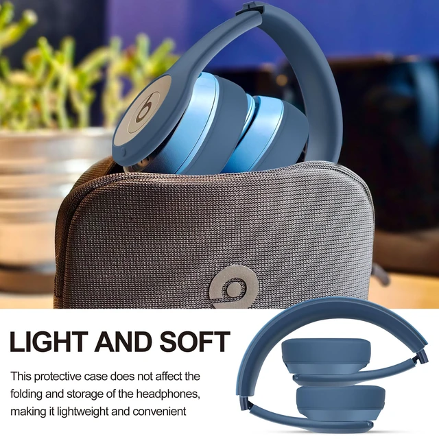 Alt view image 5 of 7 - 3 in 1 Silicone Case for Beats Solo 4 Headphones, Protective Silicone Covers for Beats Solo 4 Shell/Ear Pad/Headband Cover, Accessories Silicone Skin Protector for Beats Solo4 -Blue