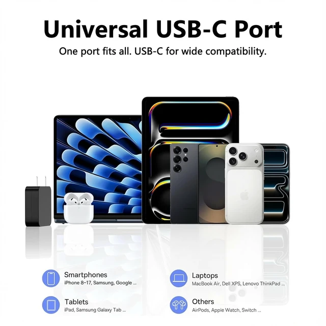 Alt view image 7 of 7 - 65W 45W USB-C Laptop Charger Compatible with ASUS Chromebook ZenBook For ASUS Chromebook & ZenBook 65W 45W USB Type C Power Adapter