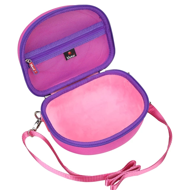 Alt view image 3 of 7 - Hard Case Suitable for Riwbox CT-7 Pink/for Jack CT-7S Cat Green 3.5mm/ for iClever IC-HS01 Bluetooth Wireless Over-Ear Headphones Headset for Kids Travel Protective Case, Dark Pink, Case Only