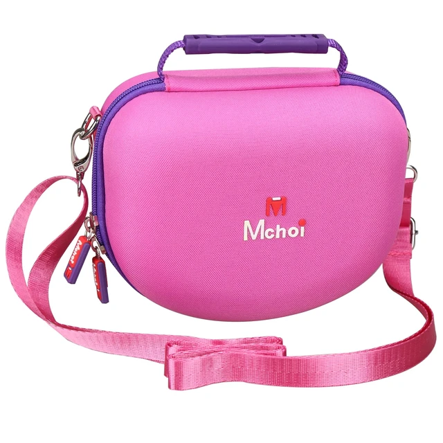 Alt view image 4 of 7 - Hard Case Suitable for Riwbox CT-7 Pink/for Jack CT-7S Cat Green 3.5mm/ for iClever IC-HS01 Bluetooth Wireless Over-Ear Headphones Headset for Kids Travel Protective Case, Dark Pink, Case Only